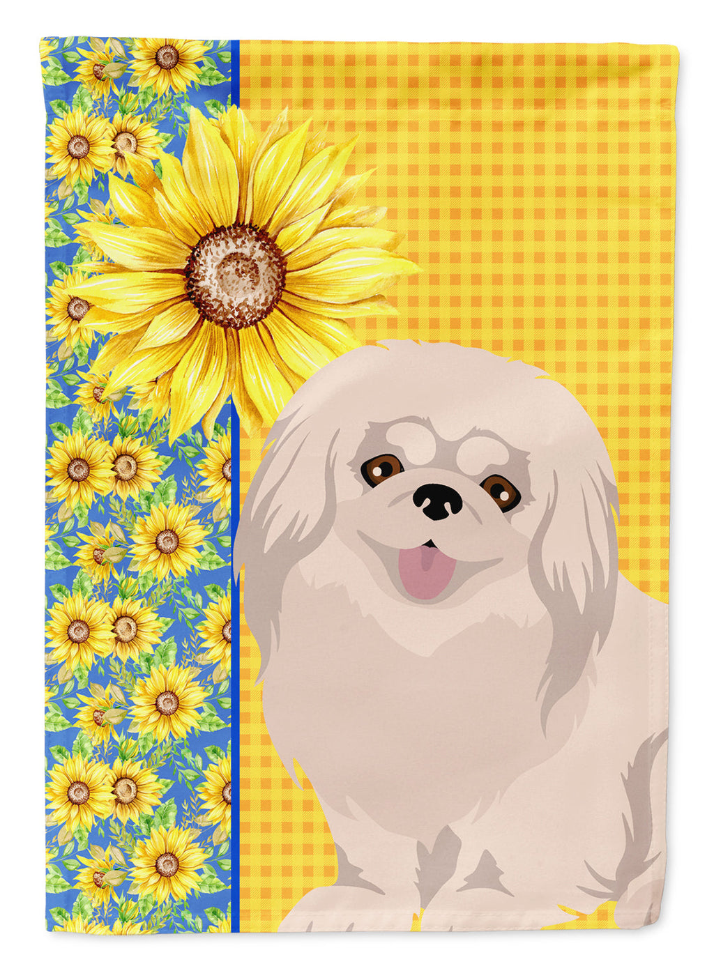 Summer Sunflowers White Pekingese Garden Flag Mailbox Decorative Yard Banner Outside Patio Artwork for Flower Beds, Garden Size, Multicolor