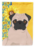Summer Sunflowers Fawn Pug Garden Flag Mailbox Decorative Yard Banner Outside Patio Artwork for Flower Beds, Garden Size, Multicolor