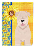 Summer Sunflowers Soft Coated Wheaten Terrier House Flag 28x40 Porch Sleeve Pole Decorative Outside Yard Banner Artwork Wall Hanging, Polyester