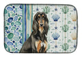 Black & Tan Afghan Hound Coastal Sea Glass Dish Drying Mat Absorbent Dish Drying Mat Pad for Kitchen Counter Dish Drainer Mat for Countertop, 14 x 21", Multicolor