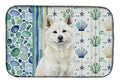 White Akita Coastal Sea Glass Dish Drying Mat Absorbent Dish Drying Mat Pad for Kitchen Counter Dish Drainer Mat for Countertop, 14 x 21", Multicolor