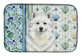 American Eskimo Coastal Sea Glass Dish Drying Mat Absorbent Dish Drying Mat Pad for Kitchen Counter Dish Drainer Mat for Countertop, 14 x 21", Multicolor
