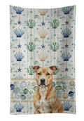 Fawn American Staffordshire Terrier Coastal Sea Glass Kitchen Towel Velour Plush Front and Cotton Loop Back Machine Washable