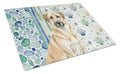 Anatolian Shepherd Dog Coastal Sea Glass Cutting Board Tempered Glass Kitchen Cutting Surface, Heat Resistant Chopping, Non-Slip Feet, Food Prep & Serving