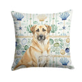 Anatolian Shepherd Dog Coastal Sea Glass Decorative Throw Pillow 14x14 Indoor Outdoor Accent Cushion, Fabric Cover with Insert for Sofa, Bed, Porch & Living Room