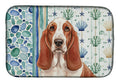 Red and White Basset Hound Coastal Sea Glass Dish Drying Mat Absorbent Dish Drying Mat Pad for Kitchen Counter Dish Drainer Mat for Countertop, 14 x 21", Multicolor