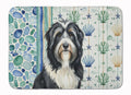 Black Bearded Collie Coastal Sea Glass Memory Foam Kitchen Mat Machine Washable Anti-Fatigue Cushion Comfort Bath or Kitchen Rug