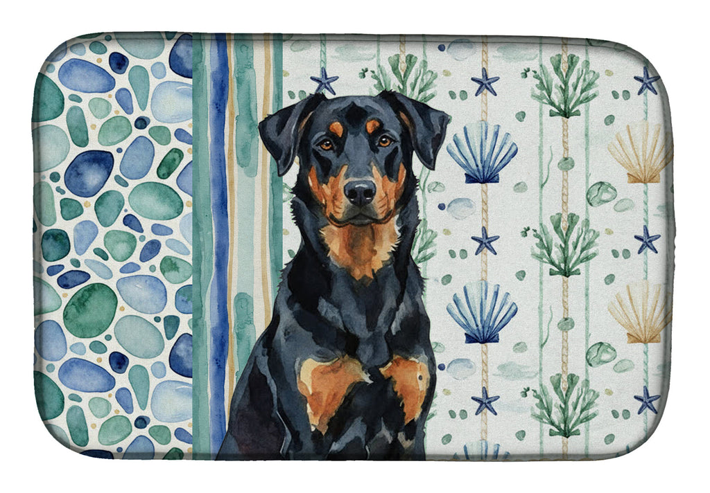 Beauceron Coastal Sea Glass Dish Drying Mat Absorbent Dish Drying Mat Pad for Kitchen Counter Dish Drainer Mat for Countertop, 14 x 21", Multicolor