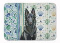Belgian Sheepdog Groenendael Coastal Sea Glass Memory Foam Kitchen Mat Machine Washable Anti-Fatigue Cushion Comfort Bath or Kitchen Rug