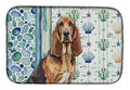 Liver and Tan Bloodhound Coastal Sea Glass Dish Drying Mat Absorbent Dish Drying Mat Pad for Kitchen Counter Dish Drainer Mat for Countertop, 14 x 21", Multicolor