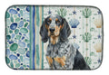 Bluetick Coonhound Coastal Sea Glass Dish Drying Mat Absorbent Dish Drying Mat Pad for Kitchen Counter Dish Drainer Mat for Countertop, 14 x 21", Multicolor