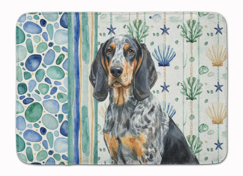 Bluetick Coonhound Coastal Sea Glass Memory Foam Kitchen Mat Machine Washable Anti-Fatigue Cushion Comfort Bath or Kitchen Rug