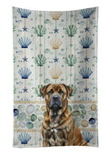 Brindle Boerboel Coastal Sea Glass Kitchen Towel Velour Plush Front and Cotton Loop Back Machine Washable