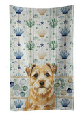 Wheaten Border Terrier Coastal Sea Glass Kitchen Towel Velour Plush Front and Cotton Loop Back Machine Washable
