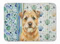 Wheaten Border Terrier Coastal Sea Glass Memory Foam Kitchen Mat Machine Washable Anti-Fatigue Cushion Comfort Bath or Kitchen Rug