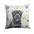 Bouvier des Flandres Coastal Sea Glass Decorative Throw Pillow 18x18 Indoor Outdoor Accent Cushion, Fabric Cover with Insert for Sofa, Bed, Porch & Living Room
