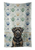 Brindle Bouvier des Flandres Coastal Sea Glass Kitchen Towel Velour Plush Front and Cotton Loop Back Machine Washable