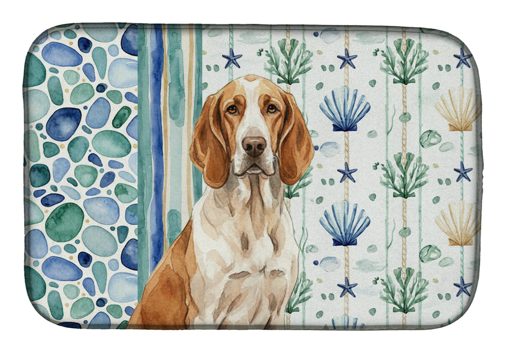 Bracco Italiano Coastal Sea Glass Dish Drying Mat Absorbent Dish Drying Mat Pad for Kitchen Counter Dish Drainer Mat for Countertop, 14 x 21", Multicolor