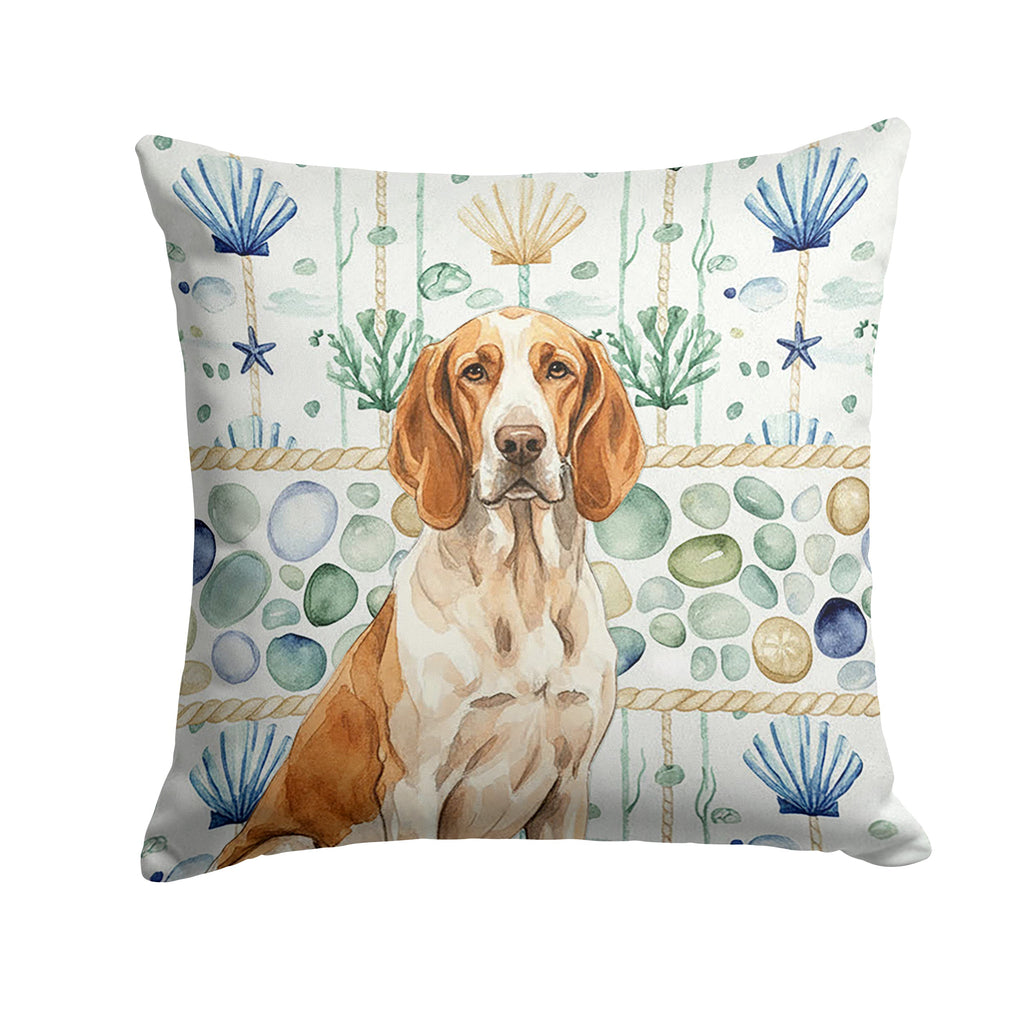 Bracco Italiano Coastal Sea Glass Decorative Throw Pillow 14x14 Indoor Outdoor Accent Cushion, Fabric Cover with Insert for Sofa, Bed, Porch & Living Room