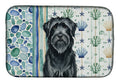 Black Briard Coastal Sea Glass Dish Drying Mat Absorbent Dish Drying Mat Pad for Kitchen Counter Dish Drainer Mat for Countertop, 14 x 21", Multicolor