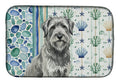 Gray Briard Coastal Sea Glass Dish Drying Mat Absorbent Dish Drying Mat Pad for Kitchen Counter Dish Drainer Mat for Countertop, 14 x 21", Multicolor