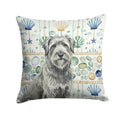 Gray Briard Coastal Sea Glass Decorative Throw Pillow 18x18 Indoor Outdoor Accent Cushion, Fabric Cover with Insert for Sofa, Bed, Porch & Living Room