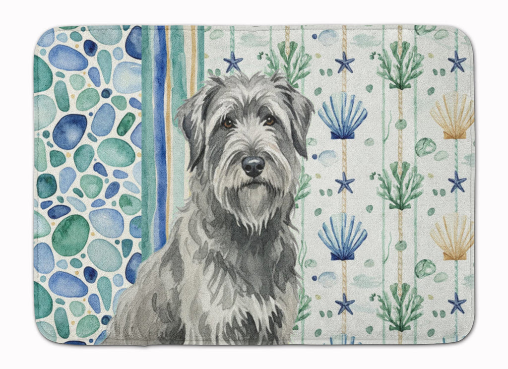 Gray Briard Coastal Sea Glass Memory Foam Kitchen Mat Machine Washable Anti-Fatigue Cushion Comfort Bath or Kitchen Rug