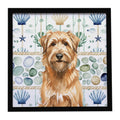 Tawny Briard Coastal Sea Glass Framed Metal Print Bathroom, Kitchen, Office, Home Decor Wall Art Ready to Hang, Square, 8X8
