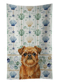 Belge Brussels Griffon Coastal Sea Glass Kitchen Towel Velour Plush Front and Cotton Loop Back Machine Washable