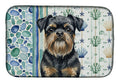 Black and Tan Brussels Griffon Coastal Sea Glass Dish Drying Mat Absorbent Dish Drying Mat Pad for Kitchen Counter Dish Drainer Mat for Countertop, 14 x 21", Multicolor