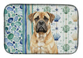 Bullmastiff Coastal Sea Glass Dish Drying Mat Absorbent Dish Drying Mat Pad for Kitchen Counter Dish Drainer Mat for Countertop, 14 x 21", Multicolor