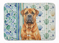 Red Bullmastiff Coastal Sea Glass Memory Foam Kitchen Mat Machine Washable Anti-Fatigue Cushion Comfort Bath or Kitchen Rug
