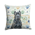 Cane Corso Coastal Sea Glass Decorative Throw Pillow 14x14 Indoor Outdoor Accent Cushion, Fabric Cover with Insert for Sofa, Bed, Porch & Living Room