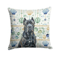 Cane Corso Coastal Sea Glass Decorative Throw Pillow 18x18 Indoor Outdoor Accent Cushion, Fabric Cover with Insert for Sofa, Bed, Porch & Living Room