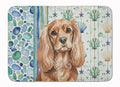 Ruby Cavalier Spaniel Coastal Sea Glass Memory Foam Kitchen Mat Machine Washable Anti-Fatigue Cushion Comfort Bath or Kitchen Rug