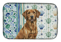 Chesapeake Bay Retriever Coastal Sea Glass Dish Drying Mat Absorbent Dish Drying Mat Pad for Kitchen Counter Dish Drainer Mat for Countertop, 14 x 21", Multicolor