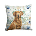 Chesapeake Bay Retriever Coastal Sea Glass Decorative Throw Pillow 18x18 Indoor Outdoor Accent Cushion, Fabric Cover with Insert for Sofa, Bed, Porch & Living Room