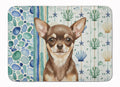 Chocolate Chihuahua Coastal Sea Glass Memory Foam Kitchen Mat Machine Washable Anti-Fatigue Cushion Comfort Bath or Kitchen Rug