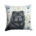 Black Chow Chow Coastal Sea Glass Decorative Throw Pillow 14x14 Indoor Outdoor Accent Cushion, Fabric Cover with Insert for Sofa, Bed, Porch & Living Room