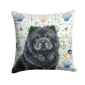 Black Chow Chow Coastal Sea Glass Decorative Throw Pillow 18x18 Indoor Outdoor Accent Cushion, Fabric Cover with Insert for Sofa, Bed, Porch & Living Room