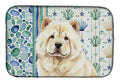 Cream Chow Chow Coastal Sea Glass Dish Drying Mat Absorbent Dish Drying Mat Pad for Kitchen Counter Dish Drainer Mat for Countertop, 14 x 21", Multicolor