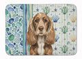 Chocolate Cocker Spaniel Coastal Sea Glass Memory Foam Kitchen Mat Machine Washable Anti-Fatigue Cushion Comfort Bath or Kitchen Rug