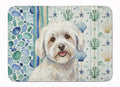 Coton de Tulear Coastal Sea Glass Memory Foam Kitchen Mat Machine Washable Anti-Fatigue Cushion Comfort Bath or Kitchen Rug
