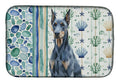 Blue Doberman Pinscher Coastal Sea Glass Dish Drying Mat Absorbent Dish Drying Mat Pad for Kitchen Counter Dish Drainer Mat for Countertop, 14 x 21", Multicolor
