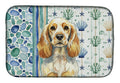 Lemon Roan English Cocker Spaniel Coastal Sea Glass Dish Drying Mat Absorbent Dish Drying Mat Pad for Kitchen Counter Dish Drainer Mat for Countertop, 14 x 21", Multicolor