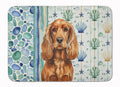Red English Cocker Spaniel Coastal Sea Glass Memory Foam Kitchen Mat Machine Washable Anti-Fatigue Cushion Comfort Bath or Kitchen Rug
