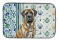 Brindle English Mastiff Coastal Sea Glass Dish Drying Mat Absorbent Dish Drying Mat Pad for Kitchen Counter Dish Drainer Mat for Countertop, 14 x 21", Multicolor