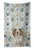 Liver Belton English Setter Coastal Sea Glass Kitchen Towel Velour Plush Front and Cotton Loop Back Machine Washable