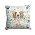 Liver Belton English Setter Coastal Sea Glass Decorative Throw Pillow 14x14 Indoor Outdoor Accent Cushion, Fabric Cover with Insert for Sofa, Bed, Porch & Living Room