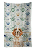 Orange Belton English Setter Coastal Sea Glass Kitchen Towel Velour Plush Front and Cotton Loop Back Machine Washable